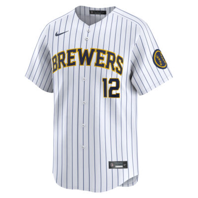 Alternative view of Rhys Hoskins Milwaukee Brewers White Alternate Limited Jersey - All Stitched