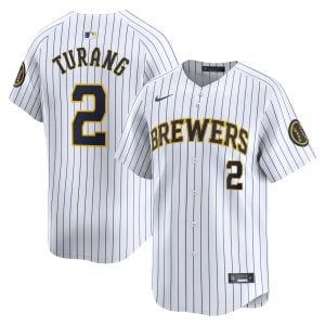 Brice Turang Milwaukee Brewers White Alternate Limited Jersey - All Stitched