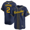 Brice Turang Milwaukee Brewers Navy Alternate Limited Jersey - All Stitched