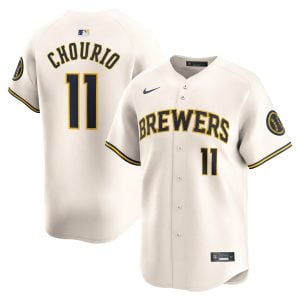 Jackson Chourio Milwaukee Brewers Cream Home Limited Jersey - All Stitched