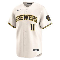Alternative view of Jackson Chourio Milwaukee Brewers Cream Home Limited Jersey - All Stitched