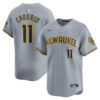 Jackson Chourio Milwaukee Brewers Grey Road Limited Jersey - All Stitched