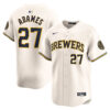 Willy Adames Milwaukee Brewers Cream Home Limited Jersey - All Stitched
