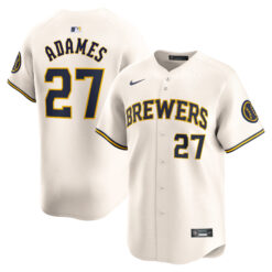 Willy Adames Milwaukee Brewers Cream Home Limited Jersey - All Stitched