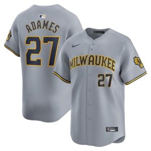 Willy Adames Milwaukee Brewers Grey Road Limited Jersey - All Stitched