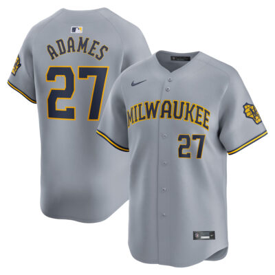 Willy Adames Milwaukee Brewers Grey Road Limited Jersey - All Stitched