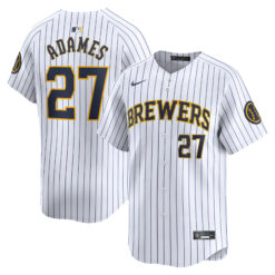 Willy Adames Milwaukee Brewers White Alternate Limited Jersey - All Stitched