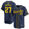 Willy Adames Milwaukee Brewers Navy Alternate Limited Jersey - All Stitched