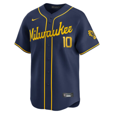 Alternative view of Sal Frelick Milwaukee Brewers Navy Alternate Limited Jersey - All Stitched