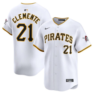 Roberto Clemente Pittsburgh Pirates White Home Limited Jersey - All Stitched
