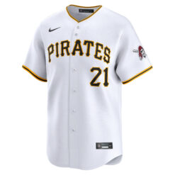 Alternative view of Roberto Clemente Pittsburgh Pirates White Home Limited Jersey - All Stitched