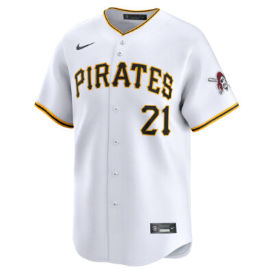 Alternative view of Roberto Clemente Pittsburgh Pirates White Home Limited Jersey - All Stitched