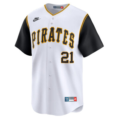Alternative view of Roberto Clemente Pittsburgh Pirates White Throwback Jersey - All Stitched