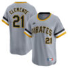 Roberto Clemente Pittsburgh Pirates Grey Throwback Jersey - All Stitched