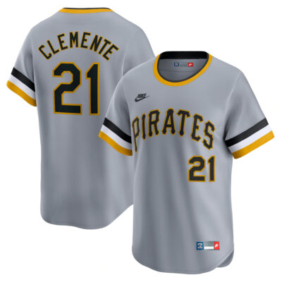Roberto Clemente Pittsburgh Pirates Grey Throwback Jersey - All Stitched