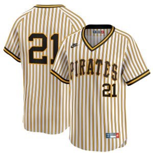 Roberto Clemente Pittsburgh Pirates Pinstripe 1967-86 Throwback Jersey - All Stitched