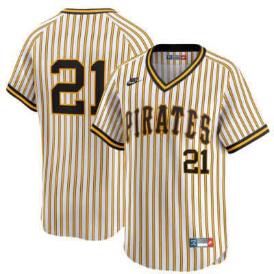 Roberto Clemente Pittsburgh Pirates Pinstripe 1967-86 Throwback Jersey - All Stitched