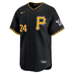 Alternative view of Barry Bonds Pittsburgh Pirates Black Alternate Limited Jersey - All Stitched