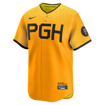 Alternative view of Barry Bonds Pittsburgh Pirates Gold City Connect Limited Jersey - All Stitched