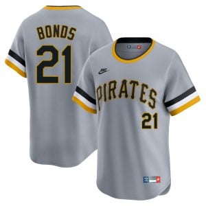 Barry Bonds Pittsburgh Pirates Grey Throwback Jersey - All Stitched