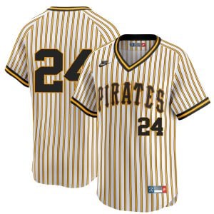 Barry Bonds Pittsburgh Pirates Pinstripe 1967-86 Throwback Jersey - All Stitched