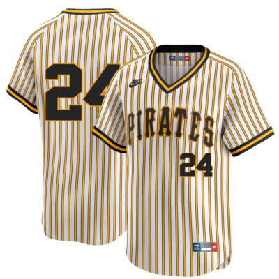 Barry Bonds Pittsburgh Pirates Pinstripe 1967-86 Throwback Jersey - All Stitched
