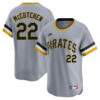 Andrew McCutchen Pittsburgh Pirates Grey Throwback Jersey - All Stitched