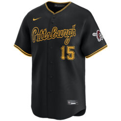 Alternative view of Oneil Cruz Pittsburgh Pirates Black Alternate Limited Jersey - All Stitched