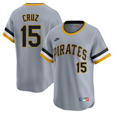 Oneil Cruz Pittsburgh Pirates Grey Throwback Jersey - All Stitched