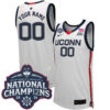 Custom UConn Huskies Women's Basketball White Jersey w/ 2025 National Champions Patch - All Stitched