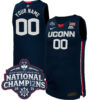 Custom UConn Huskies Women's Basketball Navy Jersey w/ 2025 National Champions Patch - All Stitched