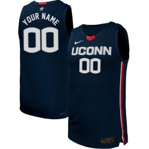 Custom UConn Huskies Basketball Navy Jersey - All Stitched