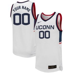 Custom UConn Huskies Basketball White Jersey - All Stitched