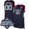 Custom UConn Huskies Women's Basketball Navy Jersey w/ 2025 National Champions Patch - All Stitched