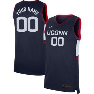 Custom UConn Huskies Basketball Navy Jersey - All Stitched
