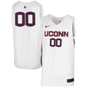 Custom UConn Huskies Basketball White Jersey - All Stitched