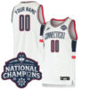 Custom UConn Huskies Women's Basketball White Throwback Jersey w/ 2025 National Champions Patch - All Stitched