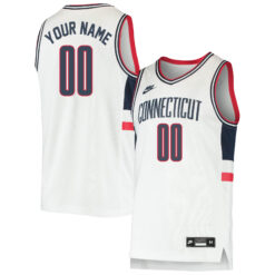 Custom UConn Huskies Women's Basketball White Throwback Jersey - All Stitched