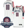 Custom UConn Huskies Women's Basketball White Throwback Jersey w/ 12-Time National Champs Patch - All Stitched