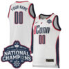 Custom UConn Huskies Women's Basketball White Jersey w/ 2025 National Champions Patch - All Stitched