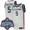 Paige Bueckers UConn Huskies Women's Basketball White Jersey w/ 2025 National Champions Patch - All Stitched