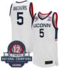 Paige Bueckers UConn Huskies Women's Basketball White Jersey w/ 12-Time National Champs Patch - All Stitched
