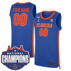 Custom Florida Gators Basketball Royal Blue 2025 National Champions Jersey - All Stitched