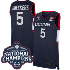 Paige Bueckers UConn Huskies Women's Basketball Navy Jersey w/ 2025 National Champions Patch - All Stitched