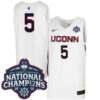 Paige Bueckers UConn Huskies Women's Basketball White Jersey w/ 2025 National Champions Patch - All Stitched