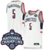 Paige Bueckers UConn Huskies Women's Basketball White Throwback Jersey w/ 2025 National Champions Patch - All Stitched