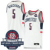 Paige Bueckers UConn Huskies Women's Basketball White Throwback Jersey w/ 12-Time National Champs Patch - All Stitched