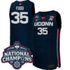 Azzi Fudd UConn Huskies Women's Basketball Navy Jersey w/ 2025 National Champions Patch - All Stitched
