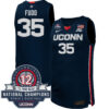 Azzi Fudd UConn Huskies Women's Basketball Navy Jersey w/ 12-Time National Champs Patch - All Stitched
