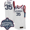 Azzi Fudd UConn Huskies Women's Basketball White Jersey w/ 2025 National Champions Patch - All Stitched